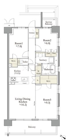 リコット三河安城本町 間取り L type（MENU3）