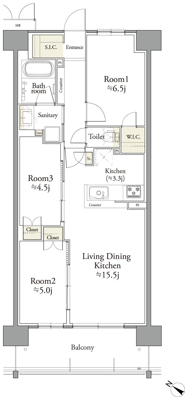 リコット三河安城本町 間取り E type