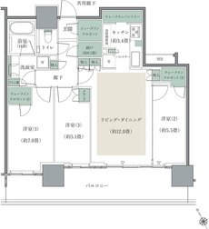 リーフシティ市川　ザ・タワー 間取り S78K2タイプ