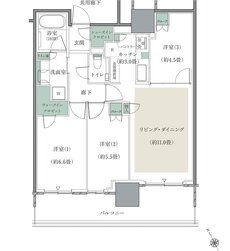 リーフシティ市川 ザ・タワー 間取り S69Aタイプ