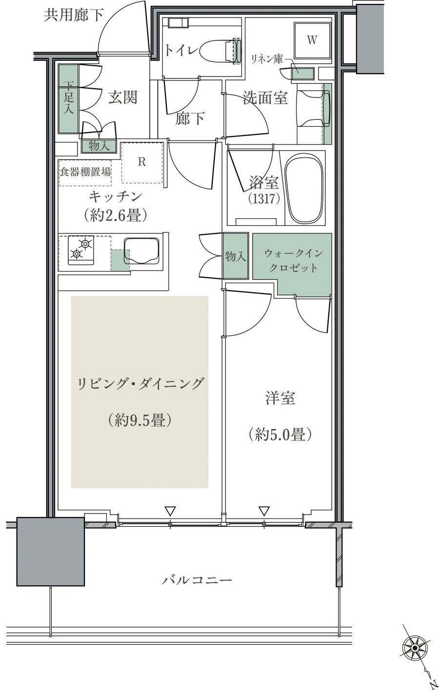 リーフシティ市川　ザ・タワー 間取り N43C1タイプ