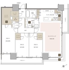 リーフシティ市川　ザ・タワー 間取り P-NE114Lタイプ