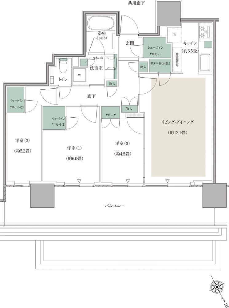 リーフシティ市川　ザ・タワー 間取り N72Gタイプ