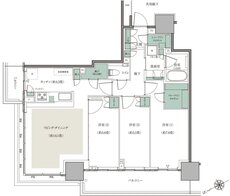 リーフシティ市川　ザ・タワー 間取り NW84Mタイプ