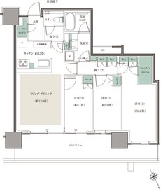 リーフシティ市川　ザ・タワー 間取り N77Jタイプ