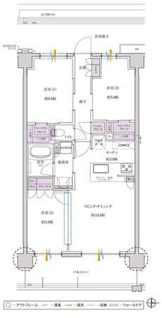 サンクレイドル西所沢ステーションウィズ 間取り K type