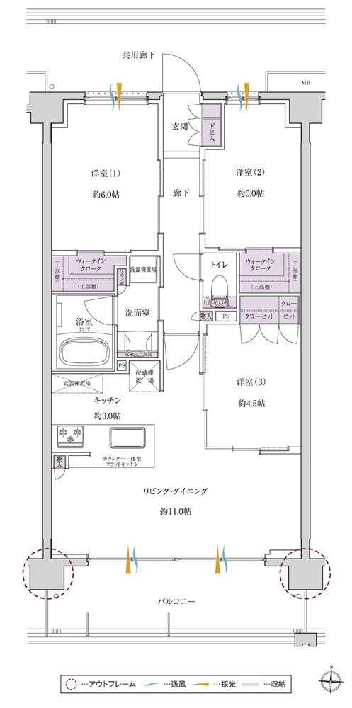 サンクレイドル西所沢ステーションウィズ 間取り B type