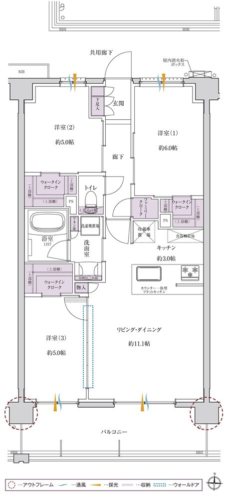 サンクレイドル西所沢ステーションウィズ 間取り D' type