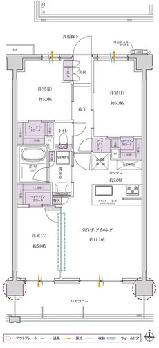 サンクレイドル西所沢ステーションウィズ 間取り D' type