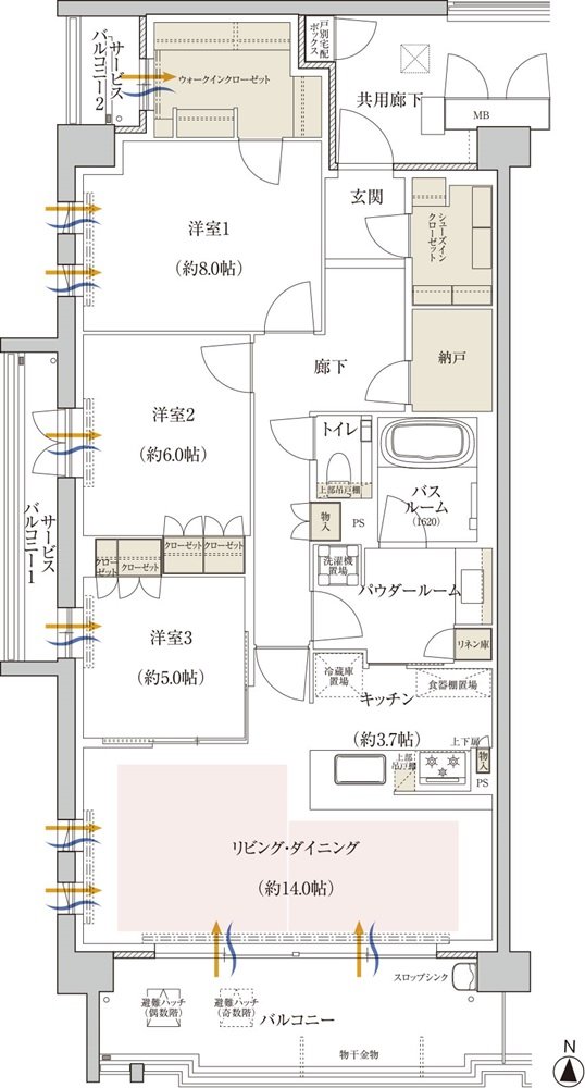 プレミスト京都 松ケ崎 間取り CA type