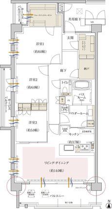 プレミスト京都 松ケ崎 間取り CA type
