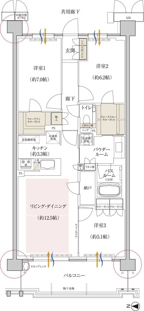 プレミスト京都 松ケ崎 間取り AE type