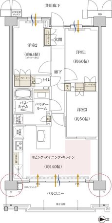 プレミスト京都 松ケ崎 間取り FC type