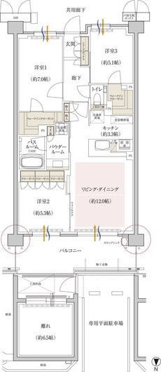 プレミスト京都 松ケ崎 間取り HEg type