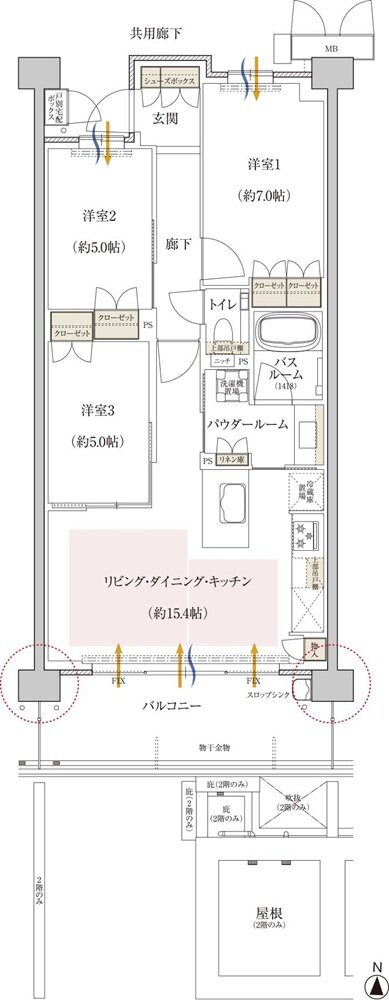 プレミスト京都 松ケ崎 間取り KE type