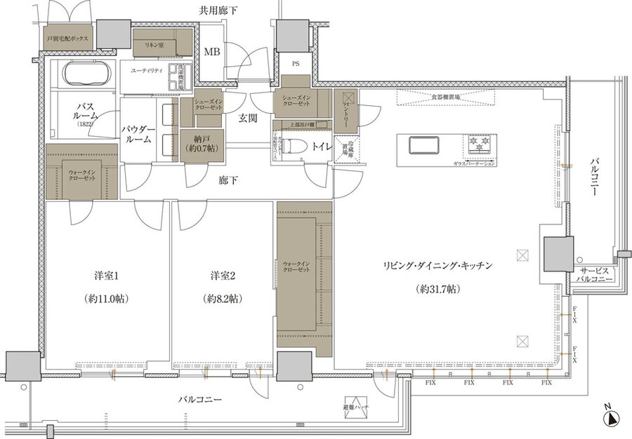 プレミストタワー千里丘 間取り T-F TYPE PLAN SELECT