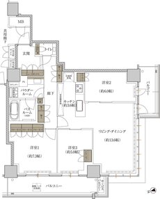 プレミストタワー千里丘 間取り P-D TYPE