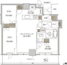 プレミストタワー千里丘 間取り S-H TYPE