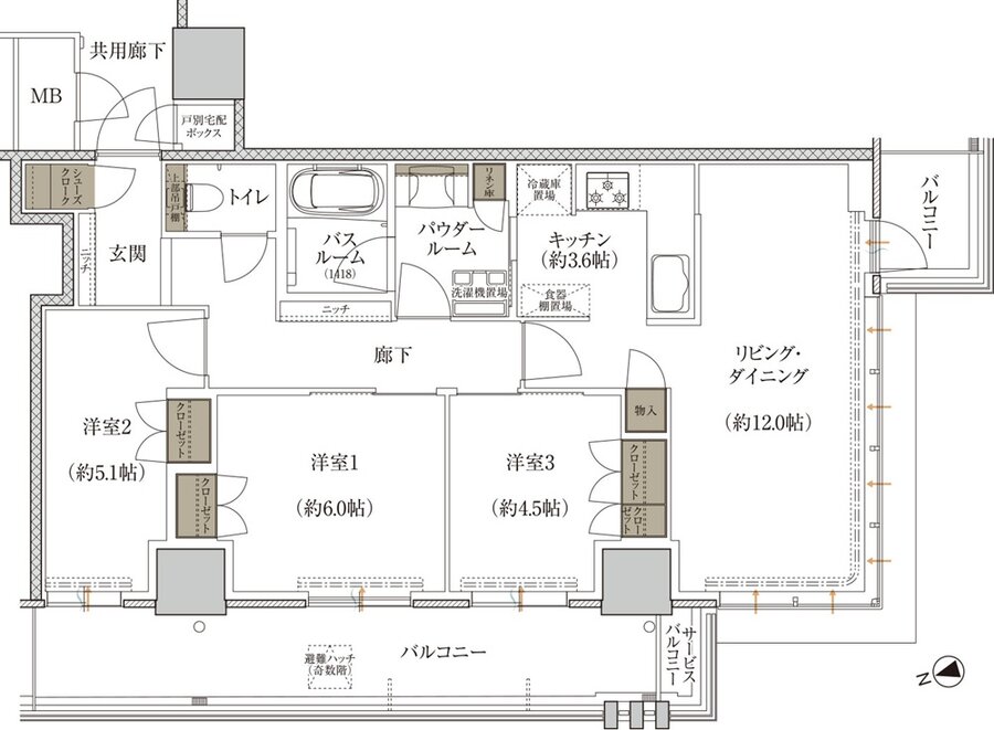 プレミストタワー千里丘 間取り S-I TYPE