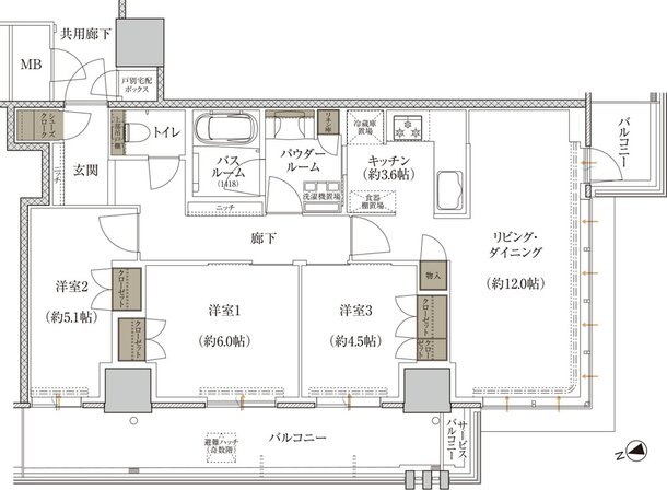 プレミストタワー千里丘 間取り S-I TYPE