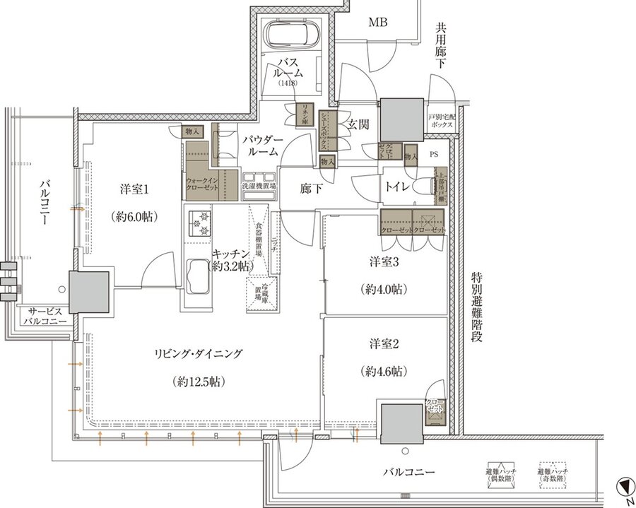 プレミストタワー千里丘 間取り S-P TYPE