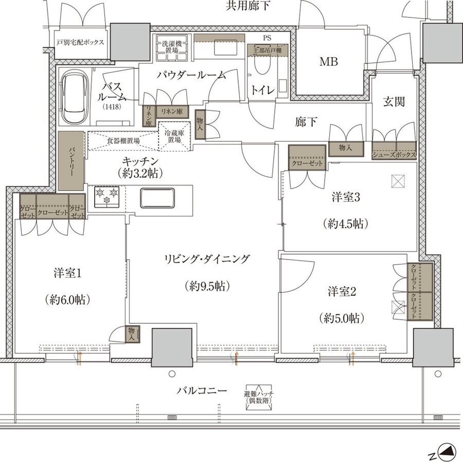 プレミストタワー千里丘 間取り P-C TYPE