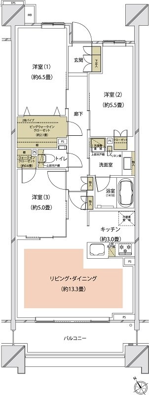 クレストプライムシティ南砂 間取り S-F TYPE
