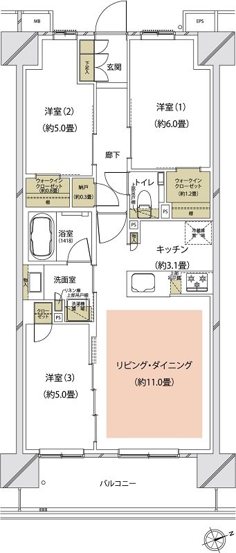 クレストプライムシティ南砂 間取り A-D type