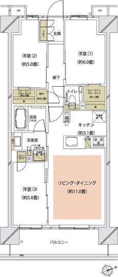クレストプライムシティ南砂 間取り A-D type