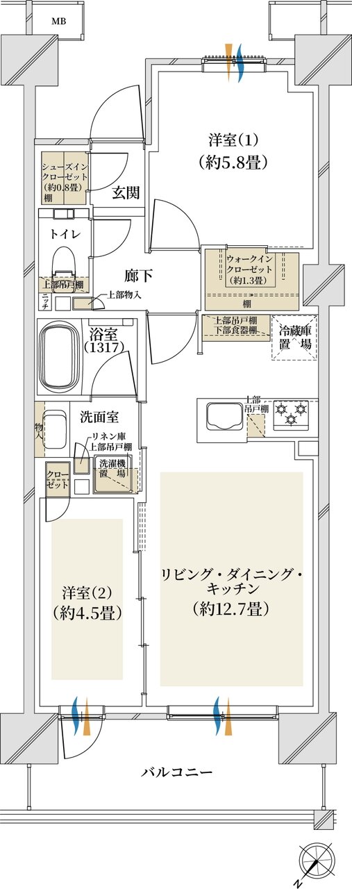 クレストプライムシティ南砂 間取り P-B type