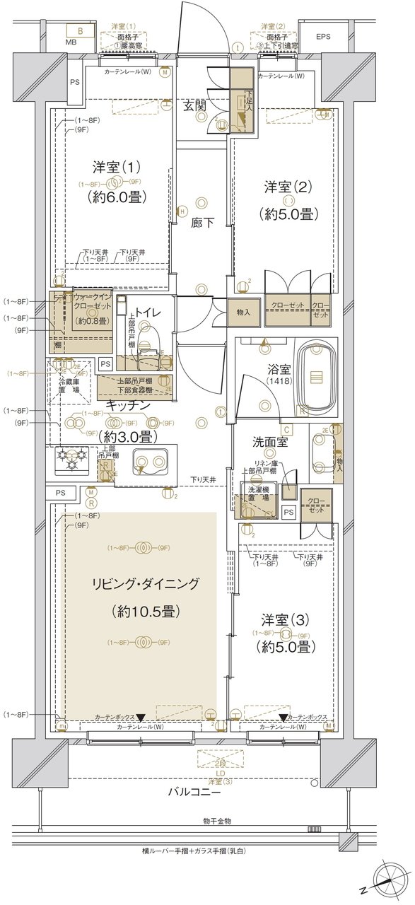 クレストプライムシティ南砂 間取り M-E type