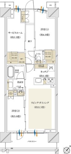クレストプライムシティ南砂 間取り B-C type