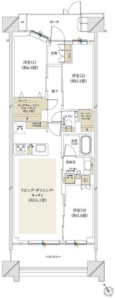 クレストプライムシティ南砂 間取り S-E type