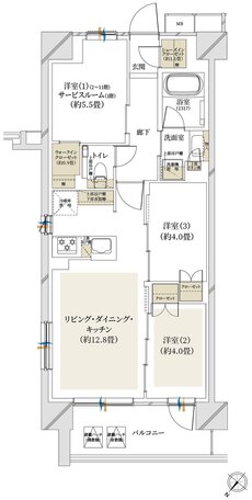 クレストプライムシティ南砂 間取り P-E1 type