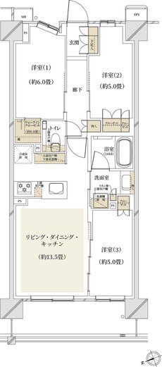 クレストプライムシティ南砂 間取り M-D type