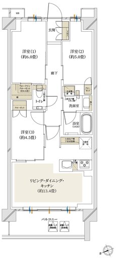クレストプライムシティ南砂 間取り M-H type