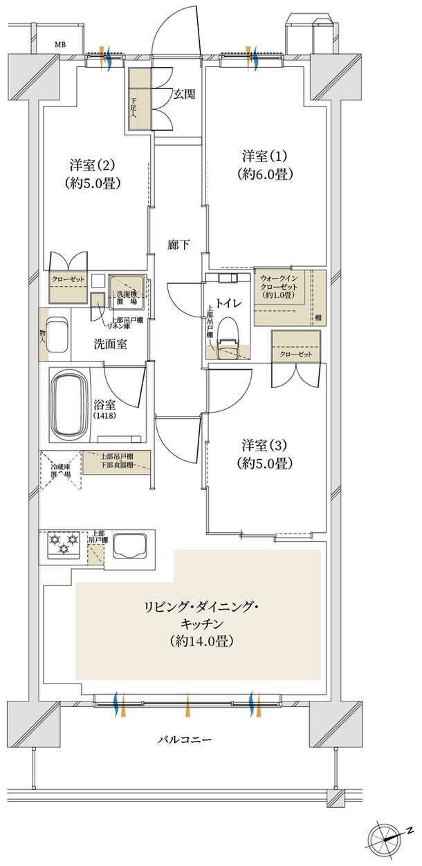クレストプライムシティ南砂 間取り A-E type