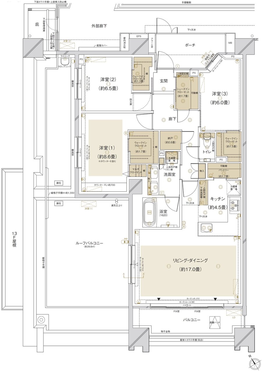 クレストプライムシティ南砂 間取り S-Rr type