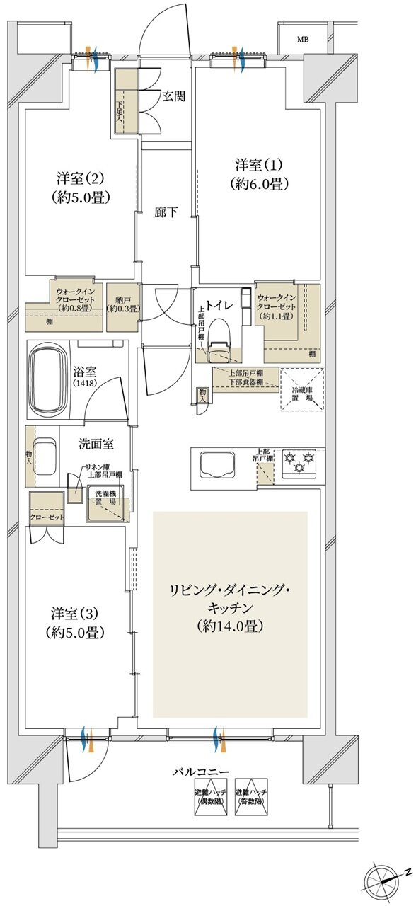 クレストプライムシティ南砂 間取り A-F type