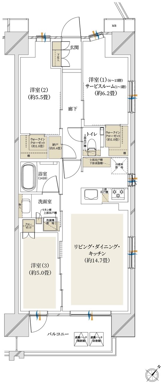 クレストプライムシティ南砂 間取り B-A type