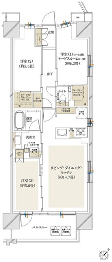 クレストプライムシティ南砂 間取り B-A type