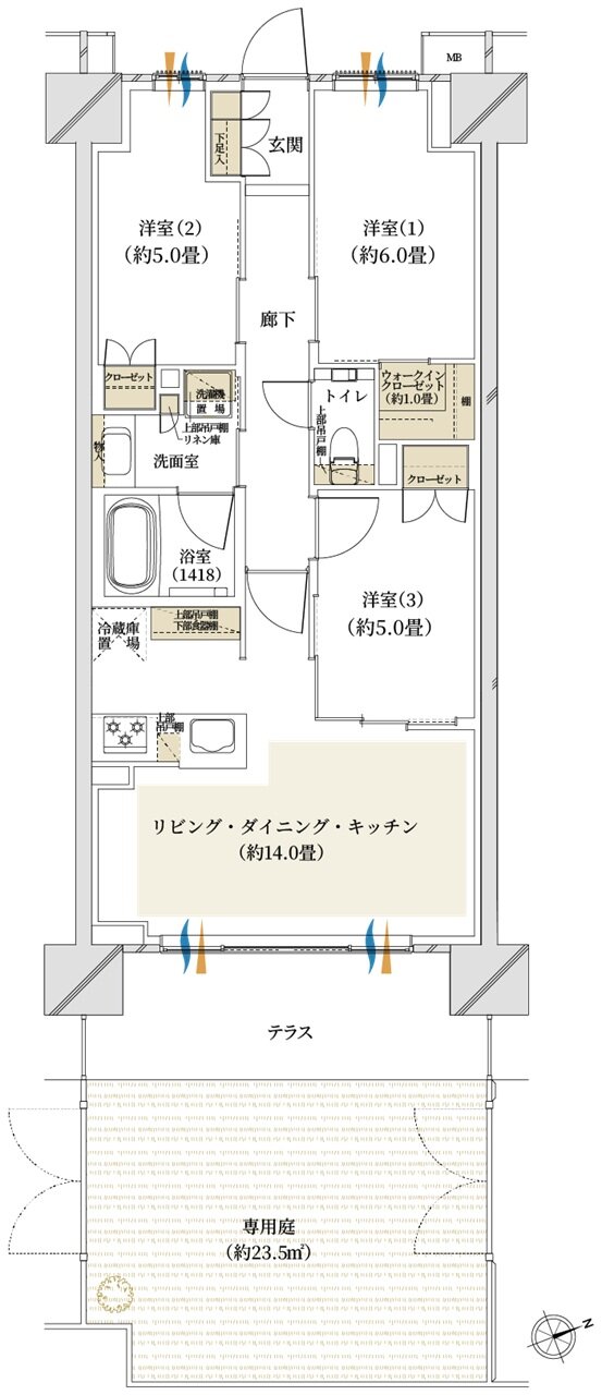 クレストプライムシティ南砂 間取り A-Kg type