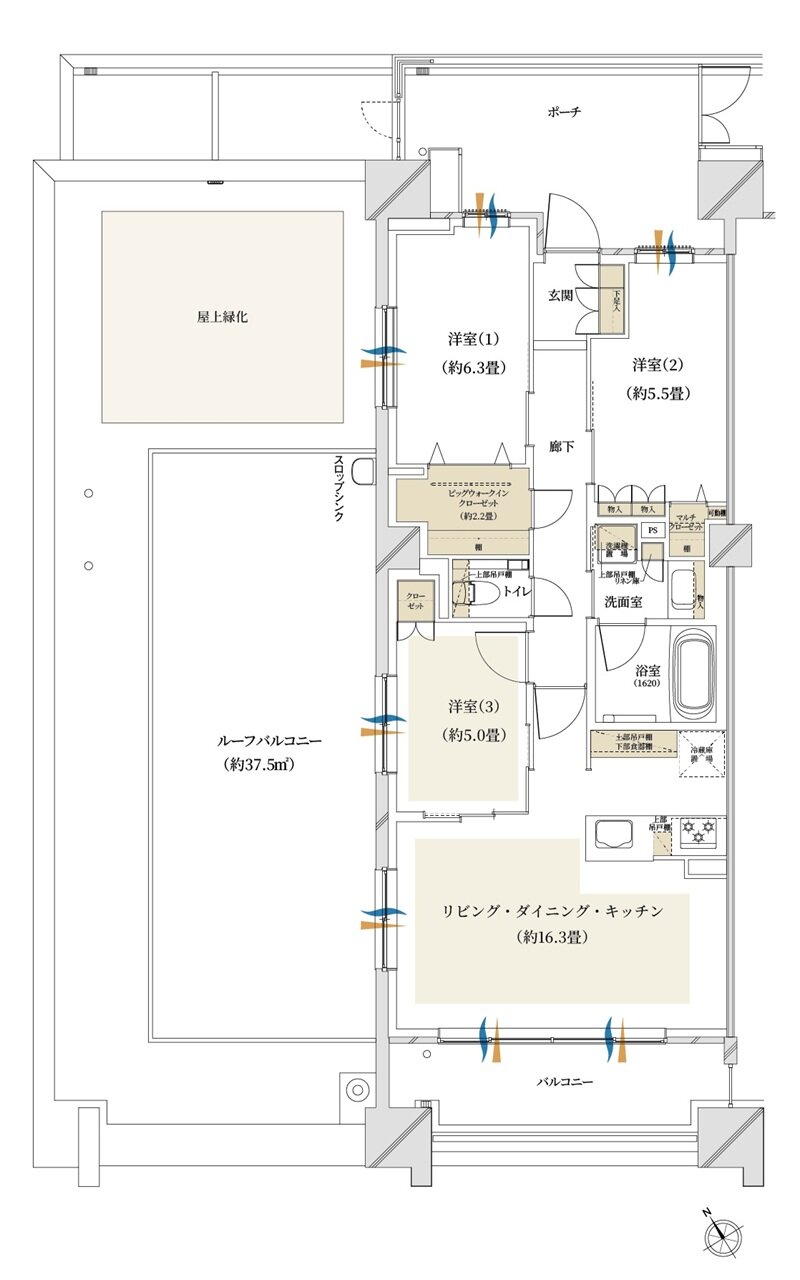 クレストプライムシティ南砂 間取り S-Kr type
