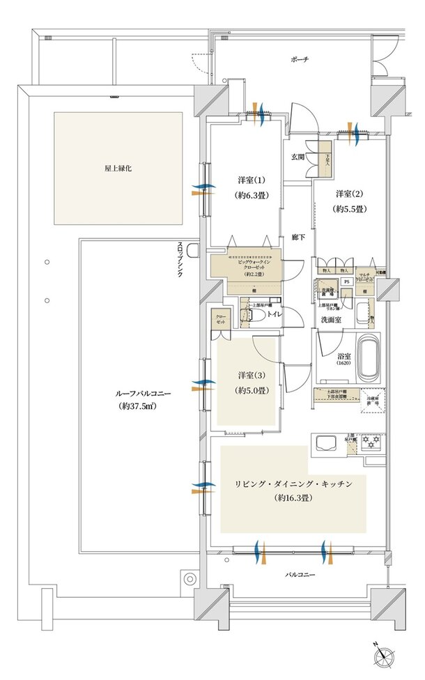 クレストプライムシティ南砂 間取り S-Kr type