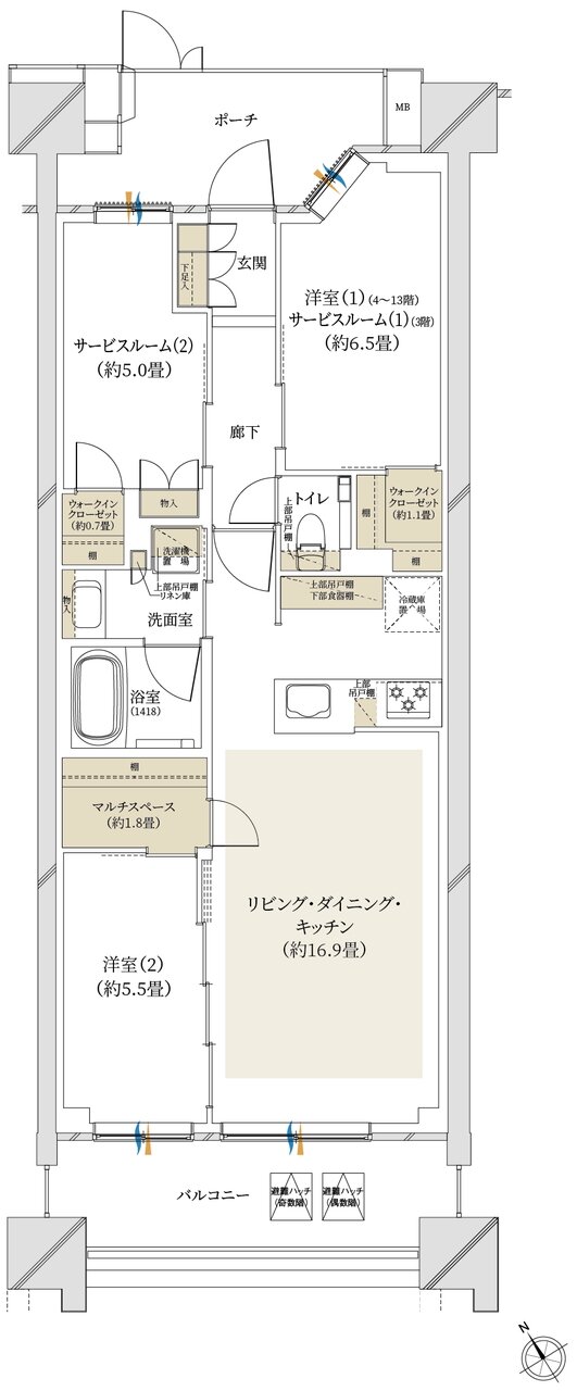 クレストプライムシティ南砂 間取り S-B type