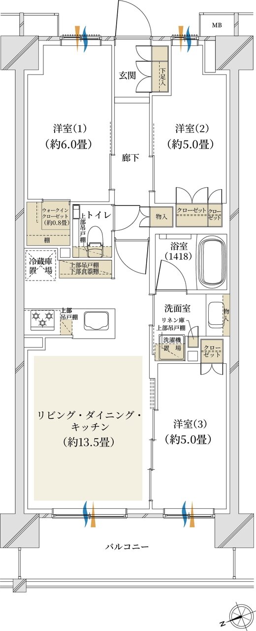 クレストプライムシティ南砂 間取り M-B type