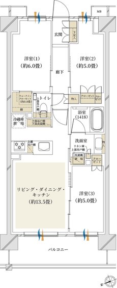 クレストプライムシティ南砂 間取り M-B type