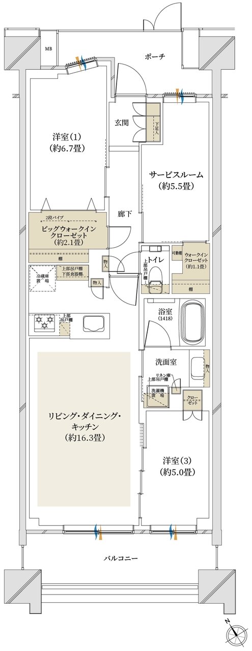 クレストプライムシティ南砂 間取り S-C type【第3期1次】