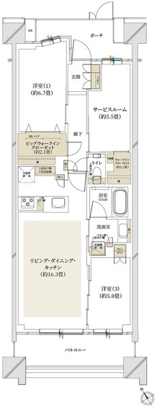 クレストプライムシティ南砂 間取り S-C type【第3期1次】