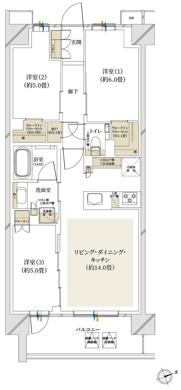 クレストプライムシティ南砂 間取り A-F type